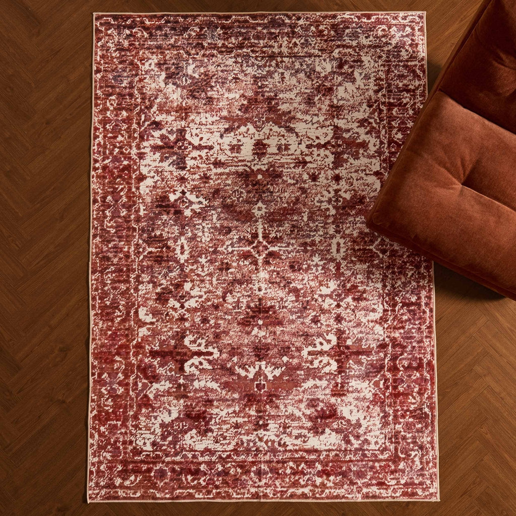 Dusklia - Zahra Persian Style Machine Washable Rug - Burnt Orange