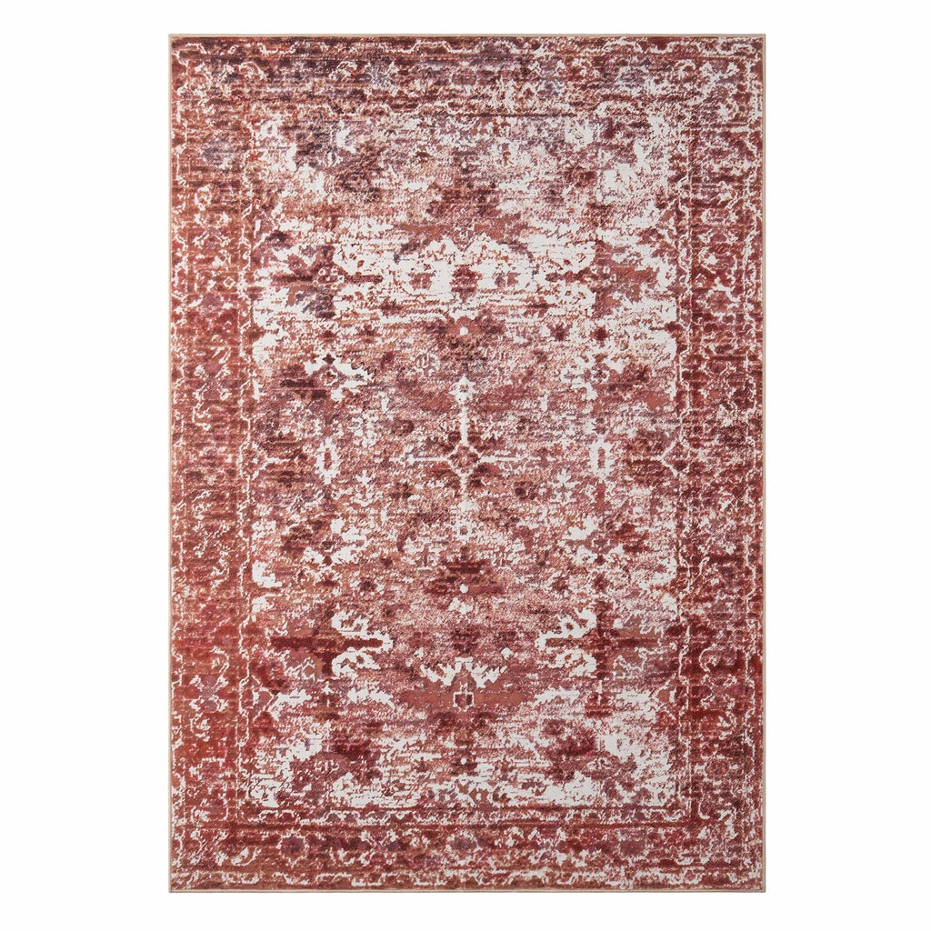 Dusklia - Zahra Persian Style Machine Washable Rug - Burnt Orange