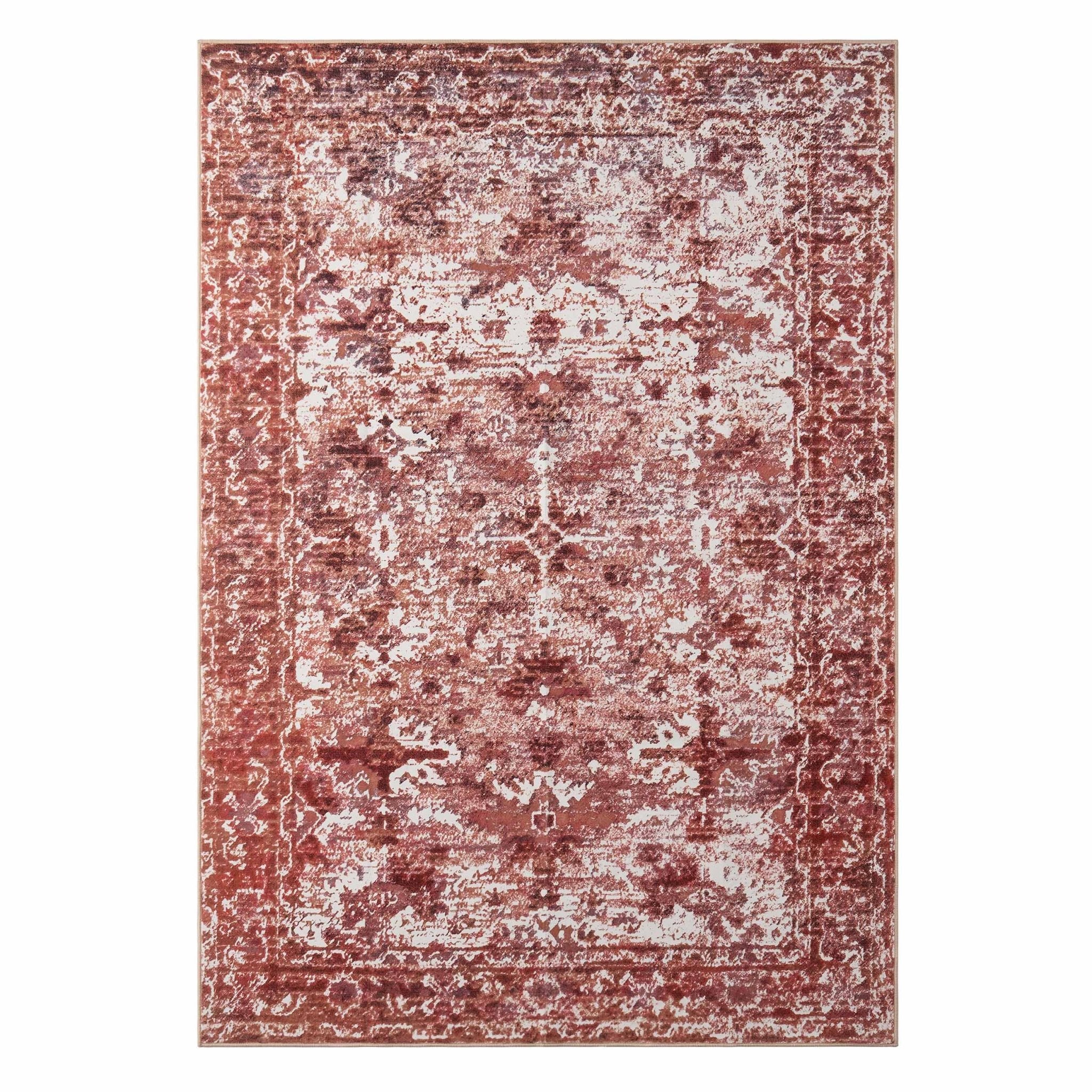 Dusklia - Zahra Persian Style Machine Washable Rug - Burnt Orange