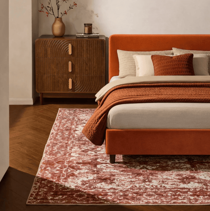 Dusklia - Zahra Persian Style Machine Washable Rug - Burnt Orange