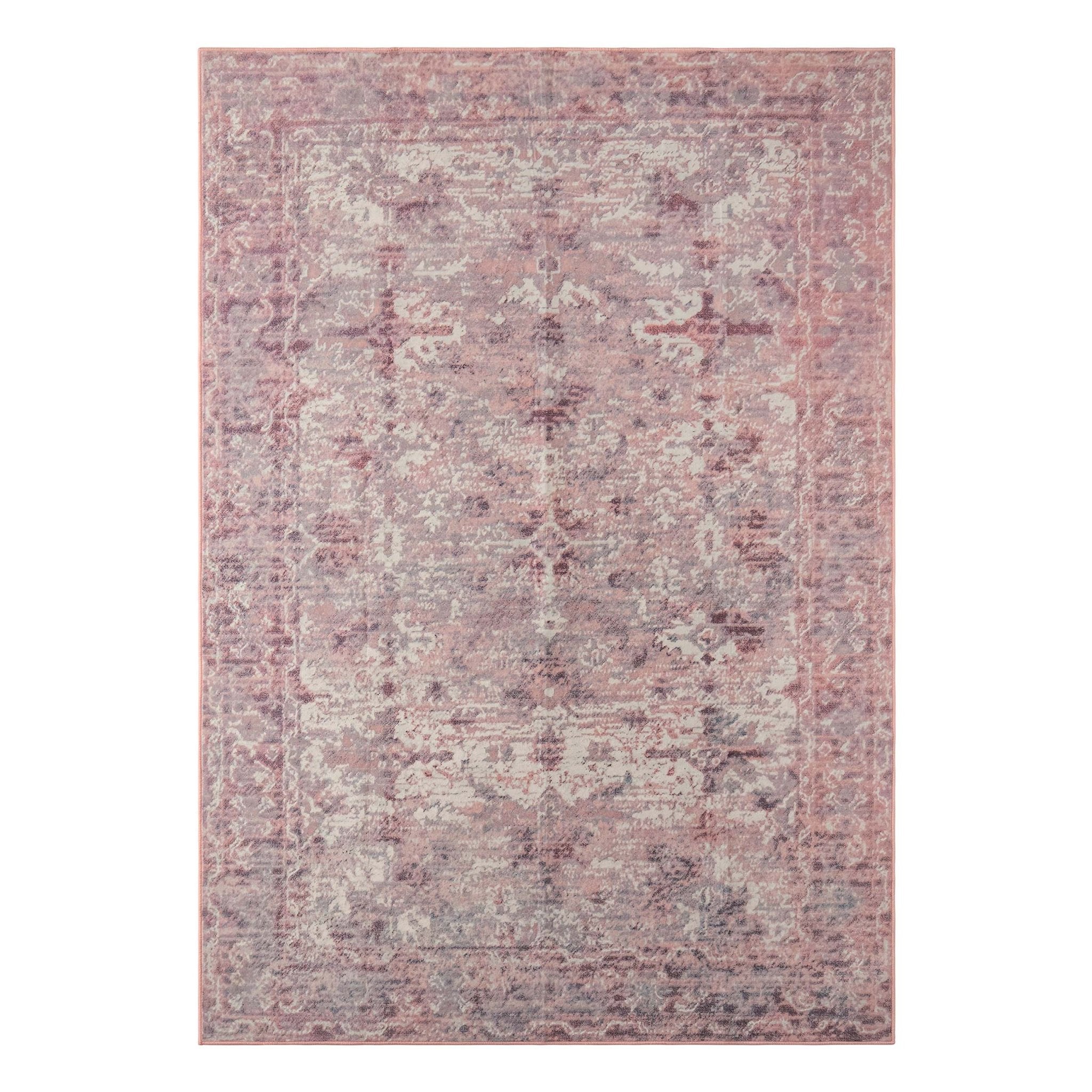 Dusklia - Zahra Persian Style Machine Washable Rug - Rose