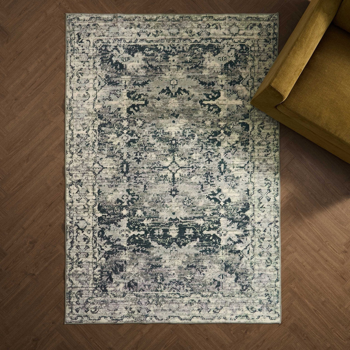 Dusklia - Zahra Persian Style Machine Washable Rug - Sage