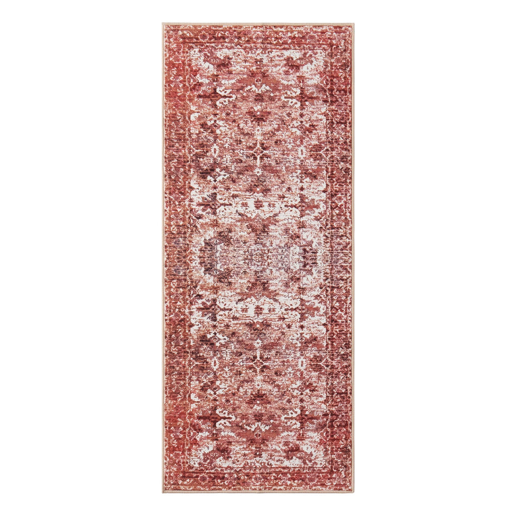 Dusklia - Zahra Persian Style Machine Washable Runner - Burnt Orange