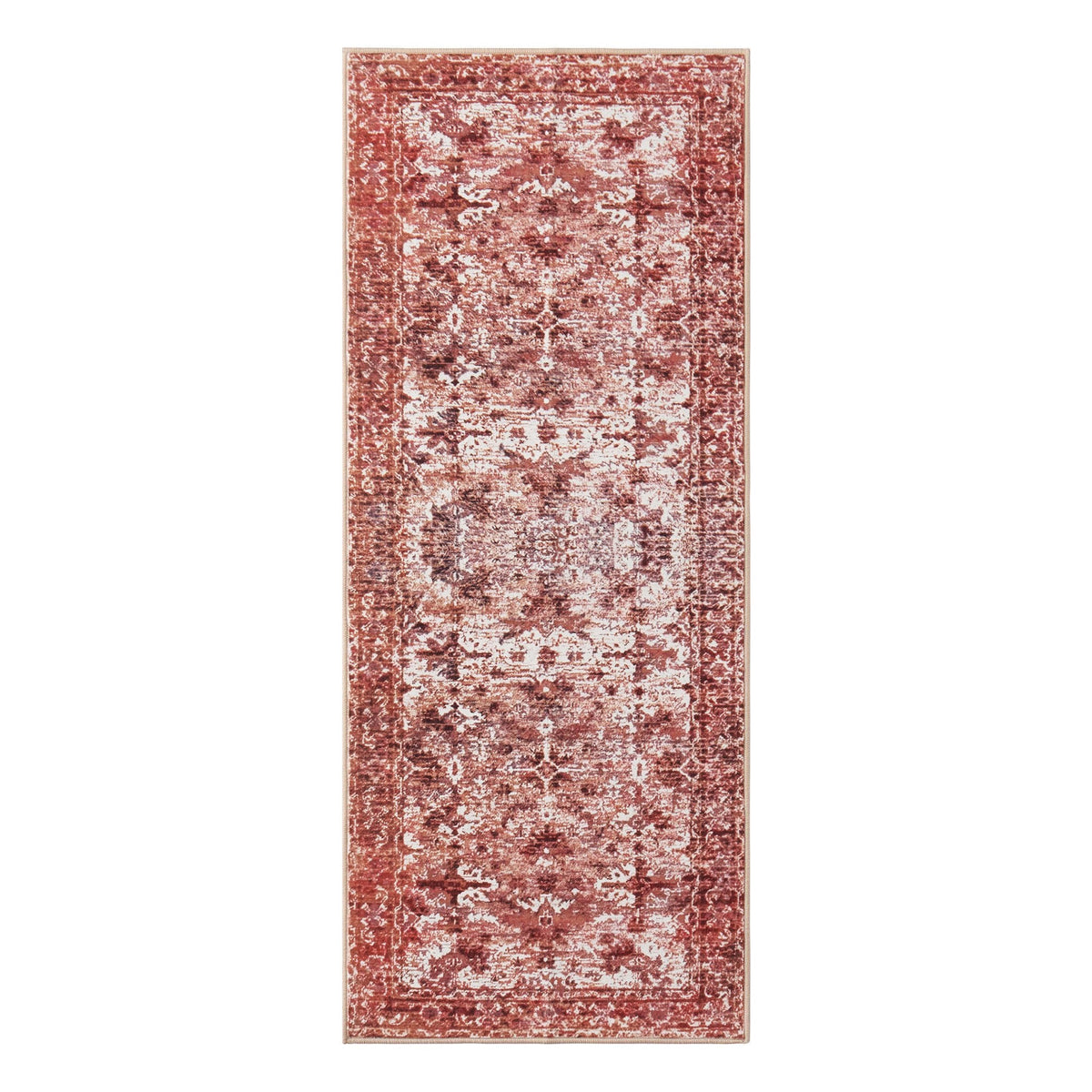 Dusklia - Zahra Persian Style Machine Washable Runner - Burnt Orange