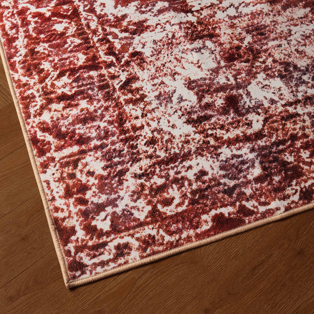 Dusklia - Zahra Persian Style Machine Washable Runner - Burnt Orange