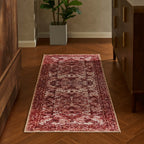 Dusklia - Zahra Persian Style Machine Washable Runner - Burnt Orange