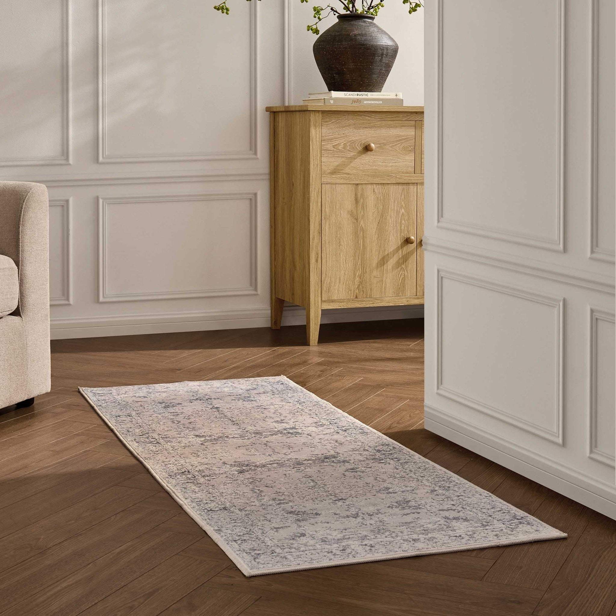 Dusklia - Zahra Persian Style Machine Washable Runner - Natural