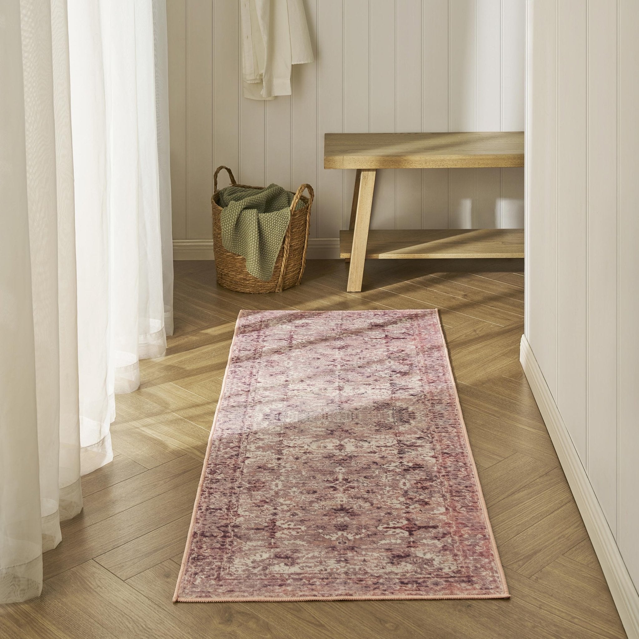 Dusklia - Zahra Persian Style Machine Washable Runner - Rose