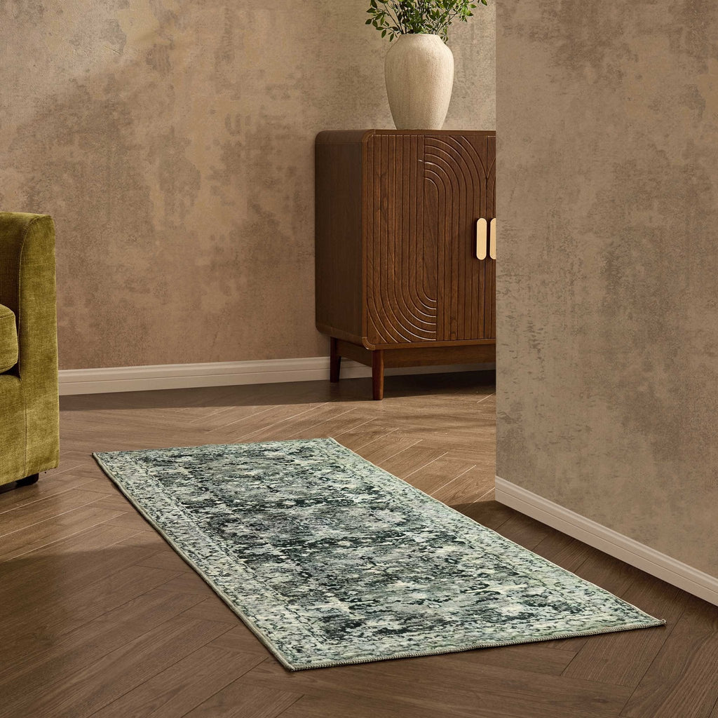 Dusklia - Zahra Persian Style Machine Washable Runner - Sage