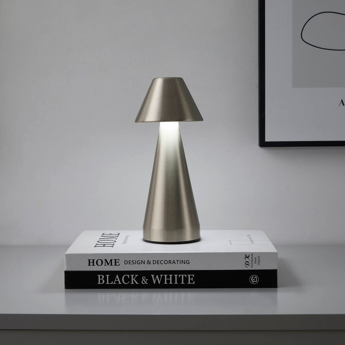 Dusklia - Zania Mini LED Rechargeable Wireless Lamp - Satin Nickel