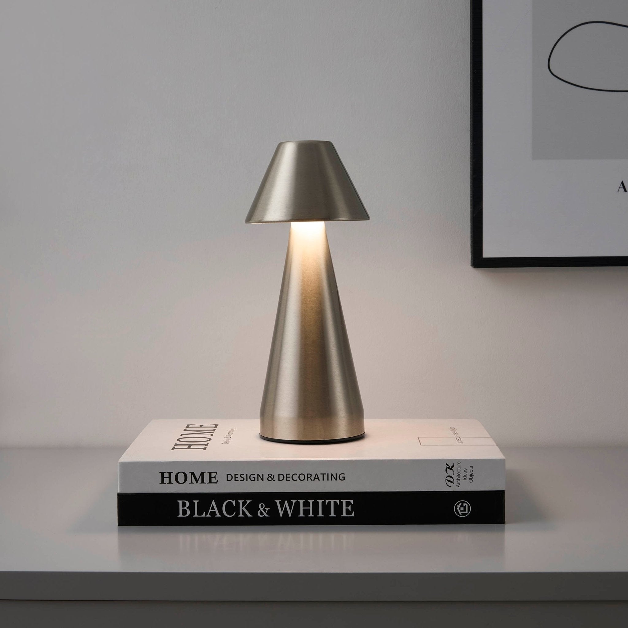 Dusklia - Zania Mini LED Rechargeable Wireless Lamp - Satin Nickel