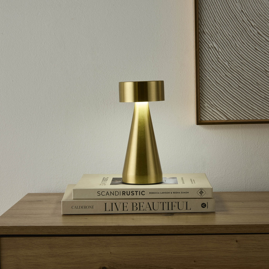 Dusklia - Zeta Mini LED Rechargeable Wireless Lamp - Brushed Gold