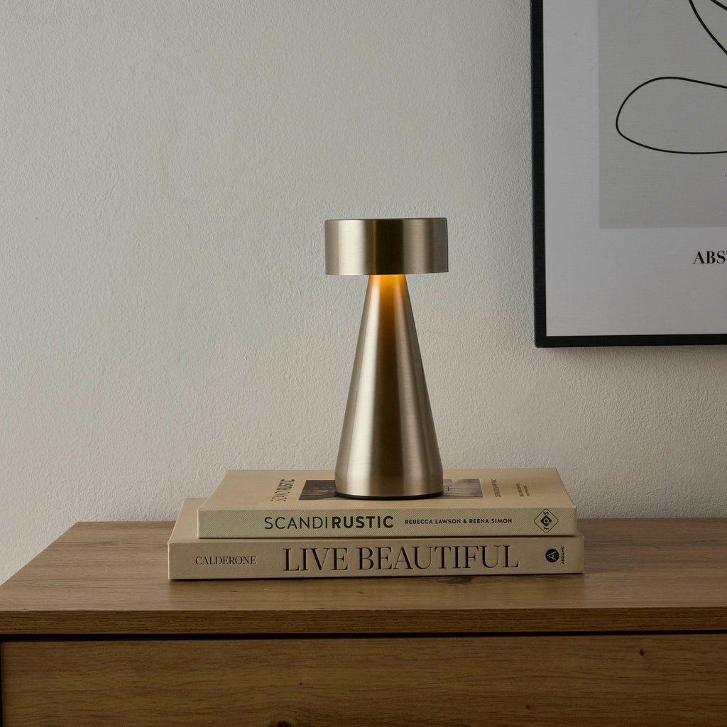 Dusklia - Zeta Mini LED Rechargeable Wireless Lamp - Satin Nickel