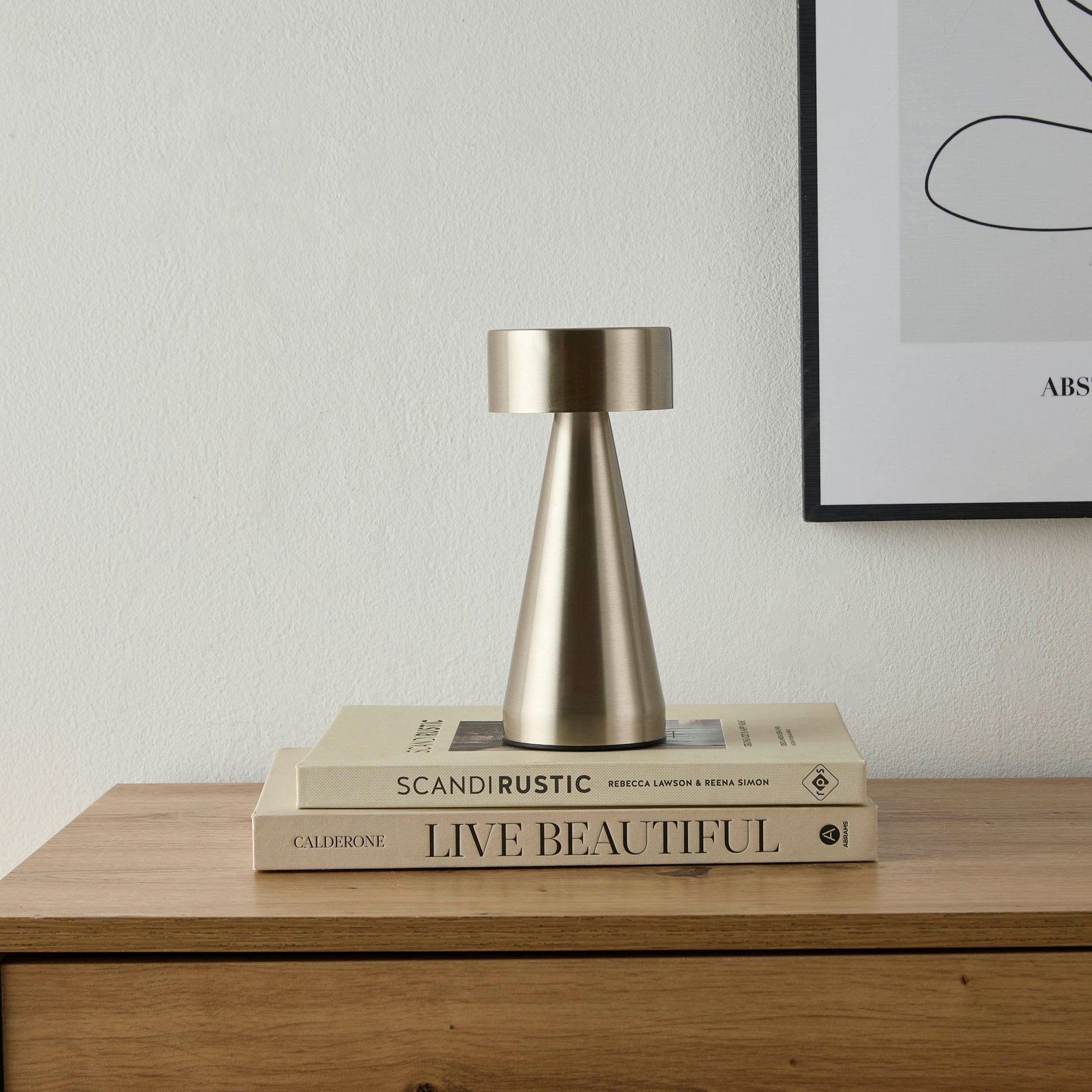 Dusklia - Zeta Mini LED Rechargeable Wireless Lamp - Satin Nickel