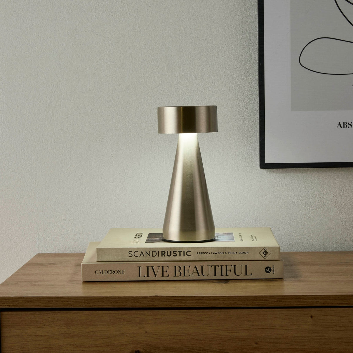 Dusklia - Zeta Mini LED Rechargeable Wireless Lamp - Satin Nickel