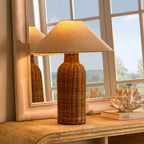 Dusklia - Zoey Rattan Base Table Lamp - Natural