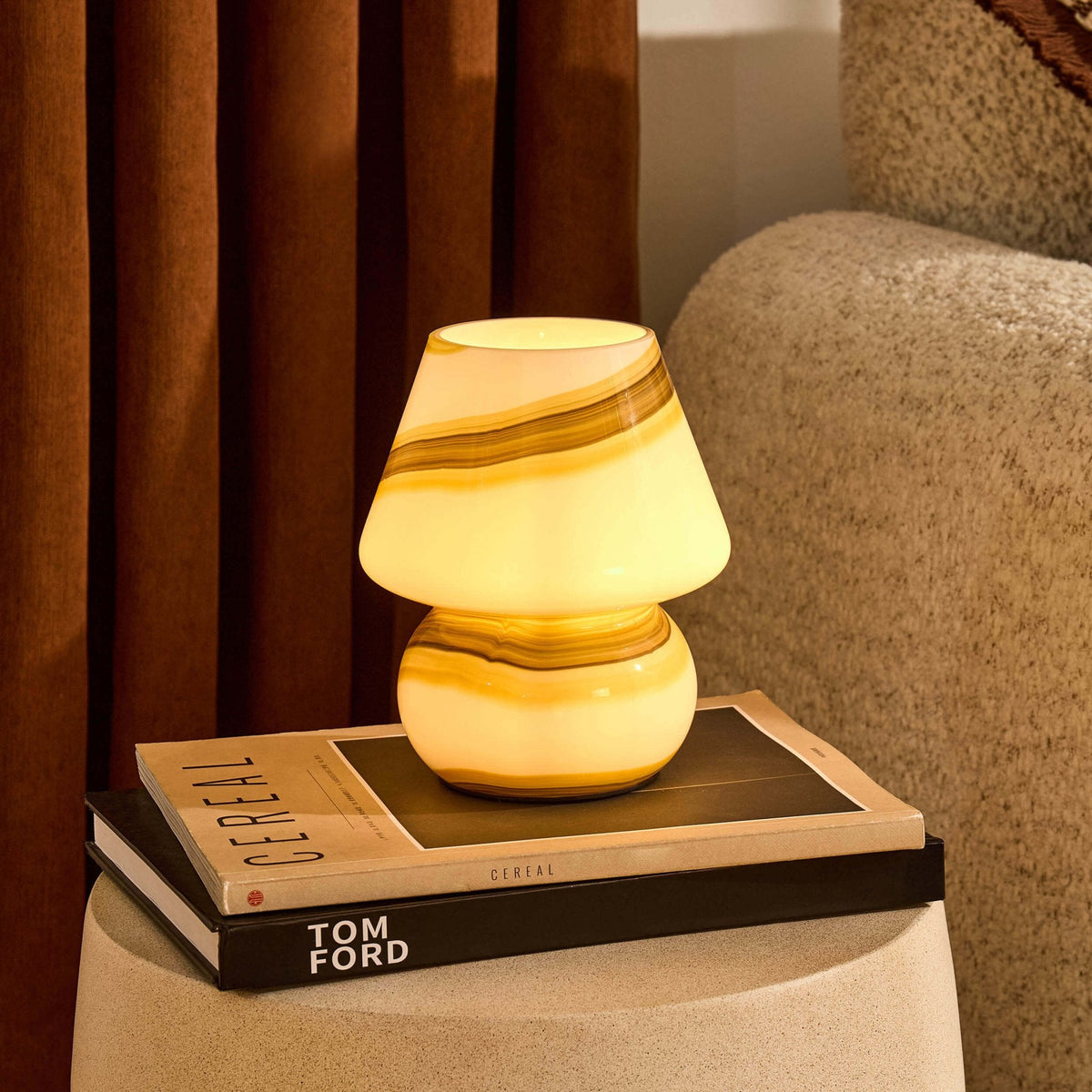 Dusklia - Zuri Mushroom Table Lamp - White