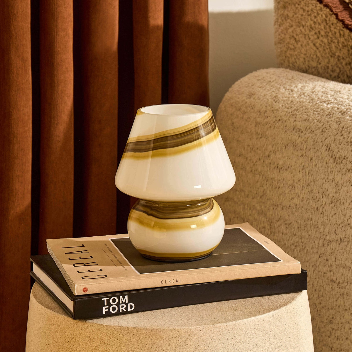 Dusklia - Zuri Mushroom Table Lamp - White
